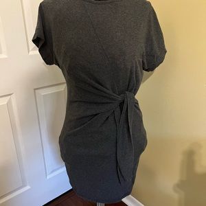 Gray front tie dress
